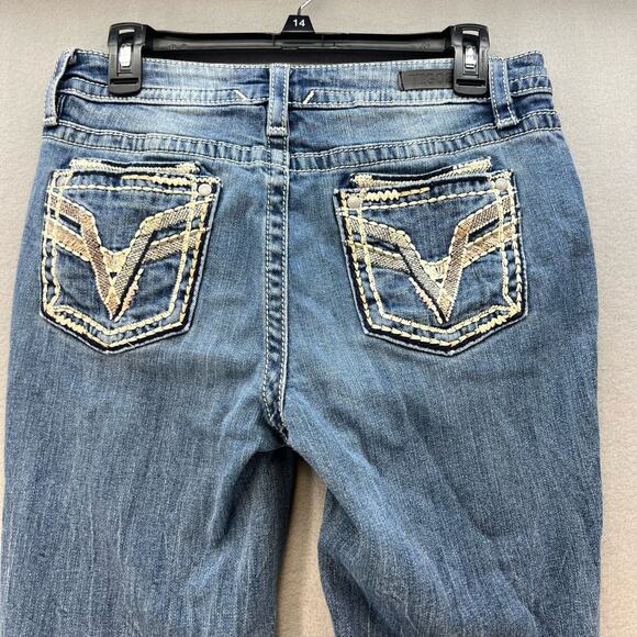 Vigoss Jeans Women's 8 Blue Skinny Embroidered Pockets Preppy Normcore Classic - Picture 1 of 15